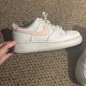 Nike Air Force 1 white with pink swish size 7.5 women’s